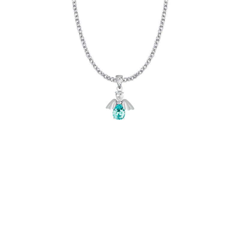 Angel Wing Birthstone Necklace