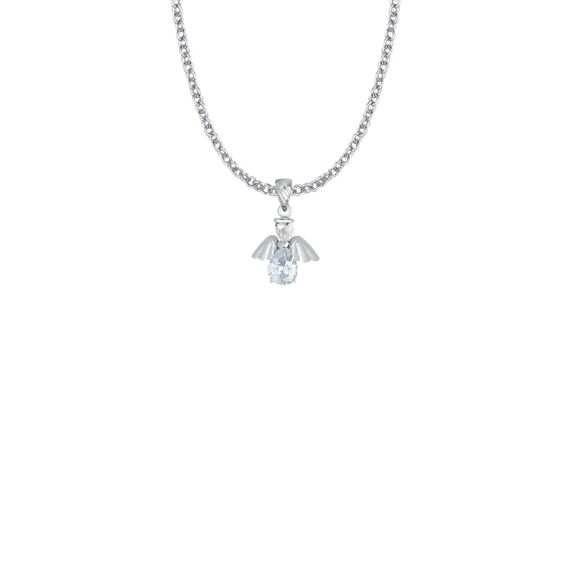 Angel Wing Birthstone Necklace