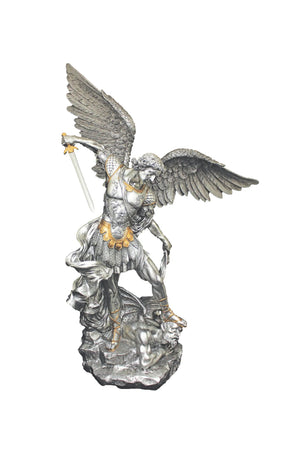 St. Michael the Archangel Statue, 21-Inch Pewter