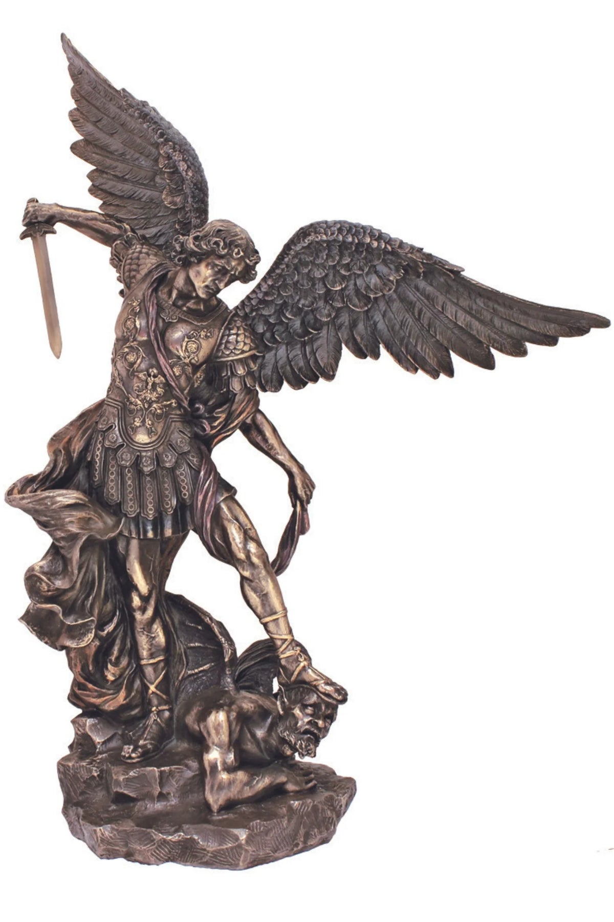 St. Michael in cold cast bronze 21"