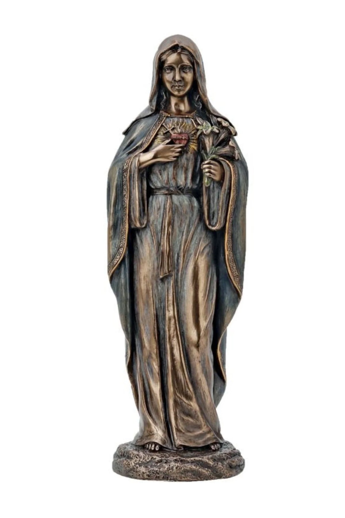 Immaculate Heart of Mary 8-Inch Statue, Hand-Painted Finish Options