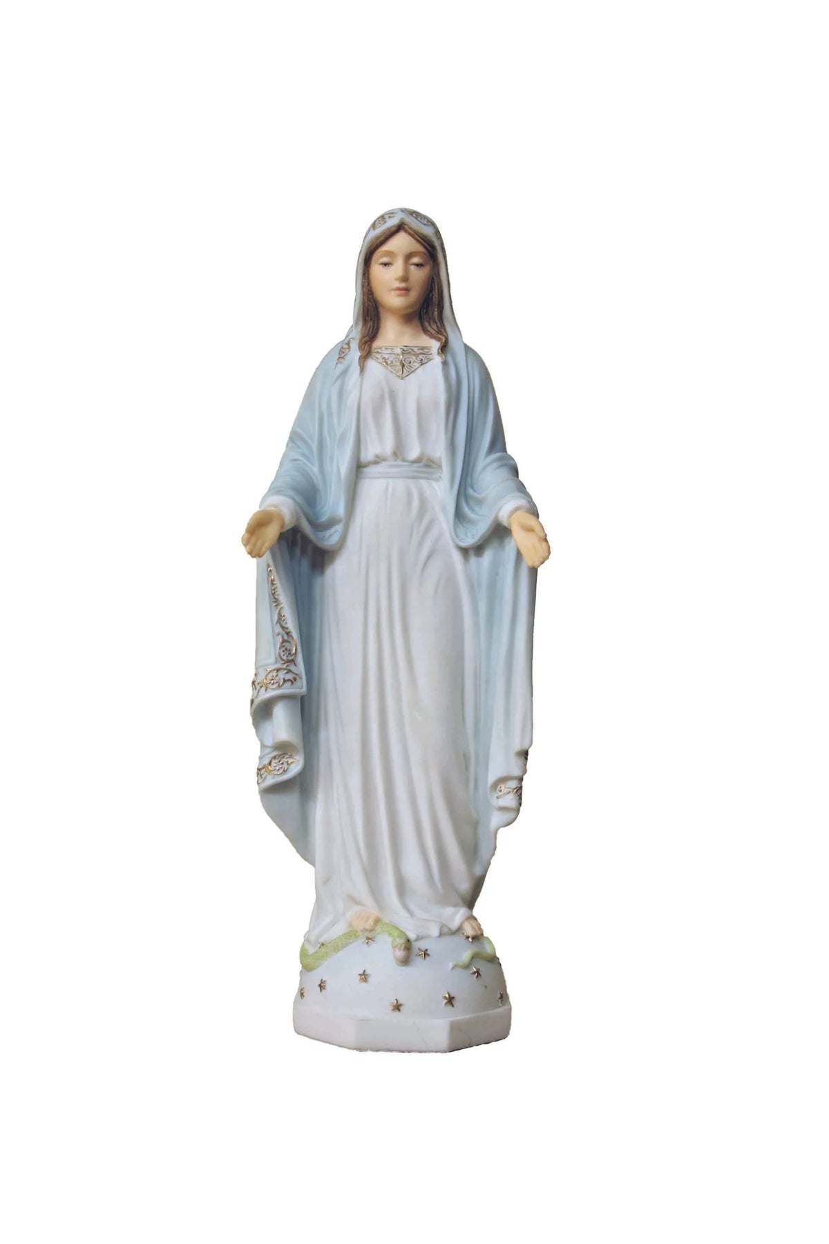 Our Lady of Grace 9" White with Hand Painted Features