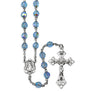 Light Sapphire Czech Crystal Rosary, 6mm & Sterling Silver Details