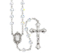 6mm Clear Swarovski Crystal Rosary, Sterling Silver Crucifix and Center