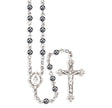 Genuine Hematite Rosary, Sterling Silver Crucifix and Center
