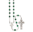 Genuine Malachite Rosary, Sterling Silver Crucifix and Center
