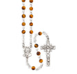 Genuine Tiger Eye Rosary, Sterling Silver Crucifix and Center