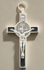ST BENEDICT SILVER BLACK 3 inch Pendant