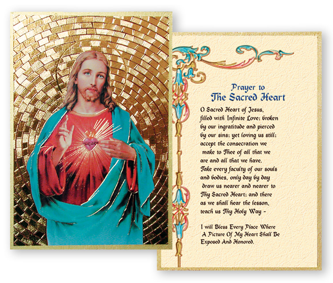 Sacred Heart of Jesus Prayer 4x6 Mosaic Plaque