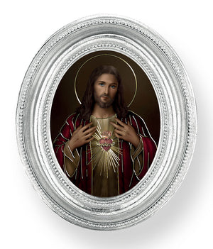 Sacred Heart of Jesus Small 4.5 Inch Oval Framed Print