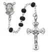 Sacred Heart Black Wood Rosary 5mm for Boys