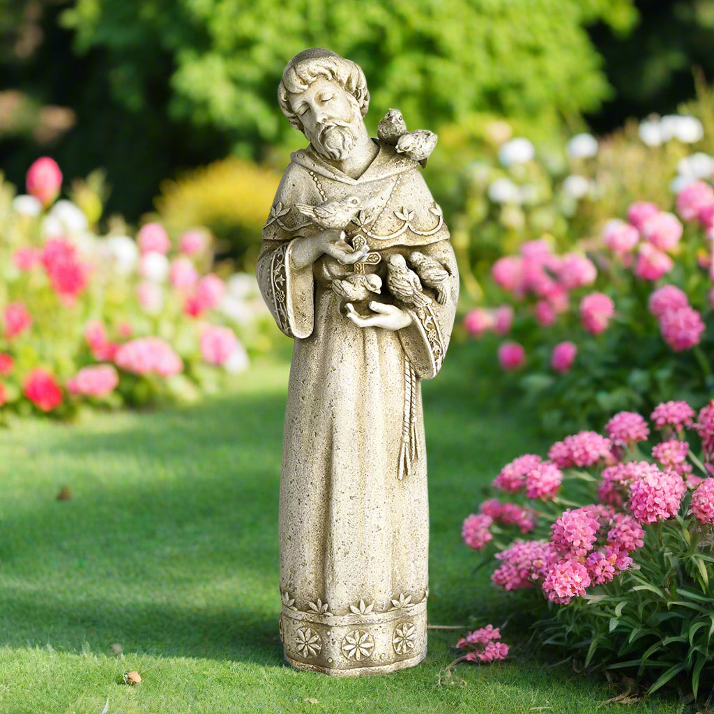 Saint Francis Outdoor Garden Statue 23 Inch High