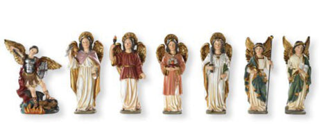 Seven Piece Archangel Statue Set 5 Inch High Statue