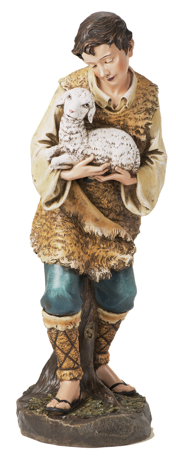Shepherd & Lamb Statue - 39" Scale