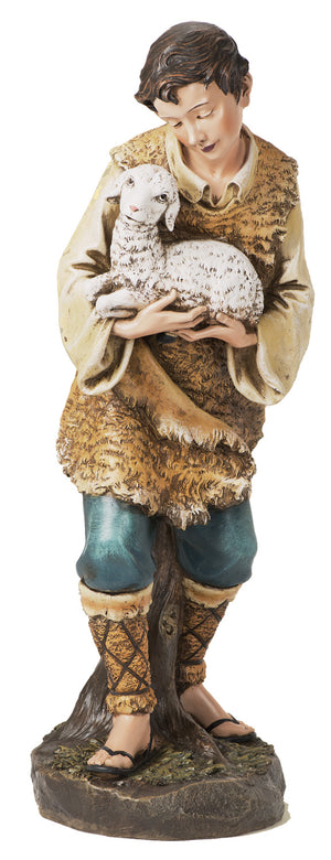 Shepherd & Lamb Statue - 39" Scale