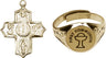 Silver Plate 4-Way Pendant with Communion Ring Set