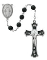 Silver Tone and Black Enamel First Communion Rosary