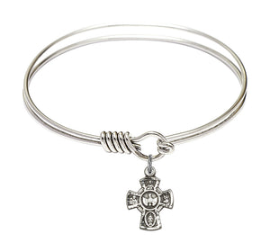 Smooth Bangle Bracelet with a 5-Way Charm