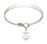 Smooth Bangle Bracelet with a Anchor Charm