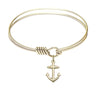 Smooth Bangle Bracelet with a Anchor Charm