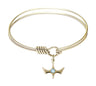 Smooth Bangle Bracelet with a Birthstone Holy Spirit Charm