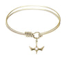 Smooth Bangle Bracelet with a Birthstone Holy Spirit Charm