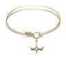 Smooth Bangle Bracelet with a Birthstone Holy Spirit Charm
