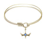 Smooth Bangle Bracelet with a Birthstone Holy Spirit Charm