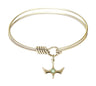 Smooth Bangle Bracelet with a Birthstone Holy Spirit Charm