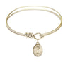 Smooth Bangle Bracelet with an Oval Chalice Charm