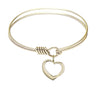 Smooth Bangle Bracelet with a Contemporary Open Heart Charm
