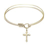 Smooth Bangle Bracelet with a Cross Charm Charm