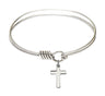 Smooth Bangle Bracelet with a Cross Charm