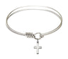 Smooth Bangle Bracelet with a Cross Charm