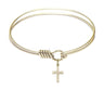Smooth Bangle Bracelet with a Cross Charm