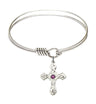Smooth Bangle Bracelet with a Cross Charm