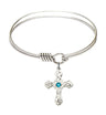 Smooth Bangle Bracelet with a Cross Charm