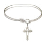 Smooth Bangle Bracelet with a Cross on Cross Charm