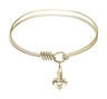 Smooth Bangle Bracelet with a Fleur de Lis Charm