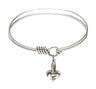 Smooth Bangle Bracelet with a Fleur de Lis Charm