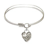 Smooth Bangle Bracelet with a Graduation Heart Charm