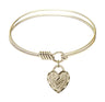 Smooth Bangle Bracelet with a Graduation Heart Charm