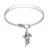 Smooth Bangle Bracelet with a Guardian Angel Charm