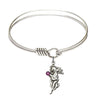 Smooth Bangle Bracelet with a Guardian Angel Charm