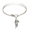 Smooth Bangle Bracelet with a Guardian Angel Charm