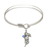 Smooth Bangle Bracelet with a Guardian Angel Charm