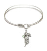 Smooth Bangle Bracelet with a Guardian Angel Charm