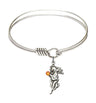Smooth Bangle Bracelet with a Guardian Angel Charm