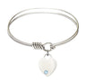 Smooth Bangle Bracelet with a Heart Charm