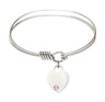 Smooth Bangle Bracelet with a Heart Charm